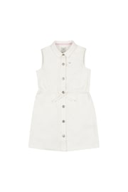 Lee Girls Sleeveless Twill White Dress - Image 6 of 8