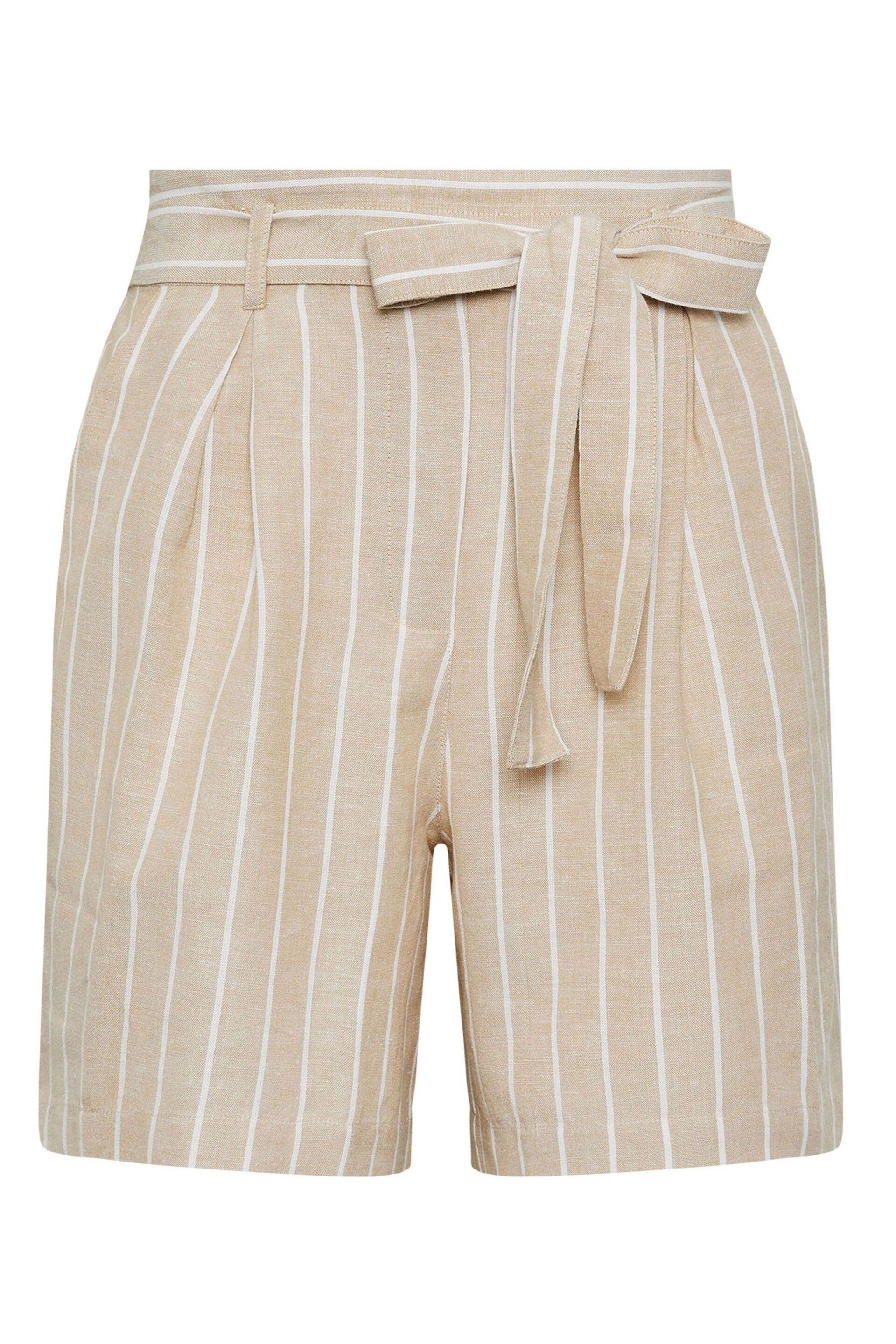 Long Tall Sally Natural Cotton Linen Belted Shorts - Image 5 of 5