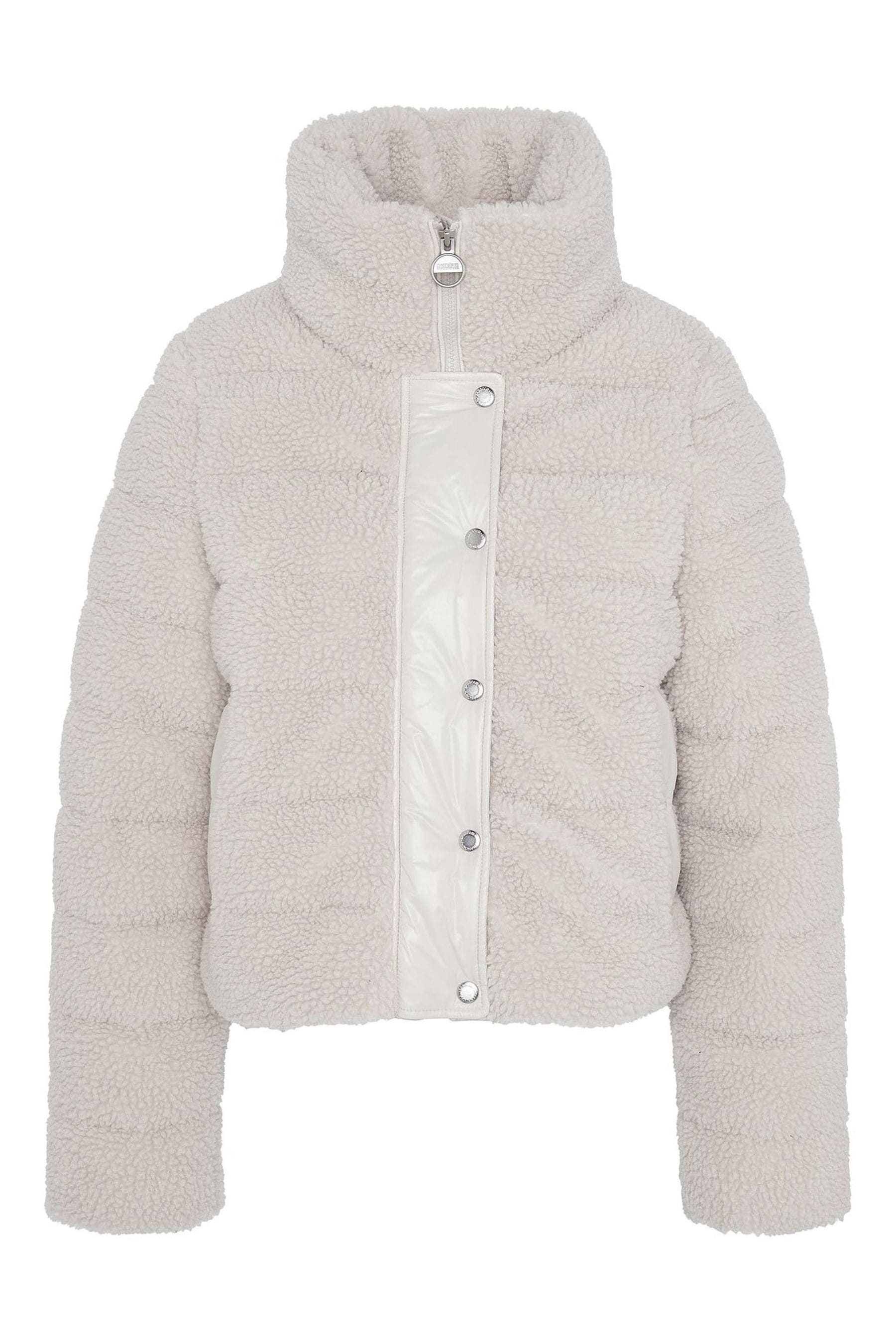 Buy Barbour International Franchesca Boxy Fleece Quilt Cream Jacket from the Next UK online shop