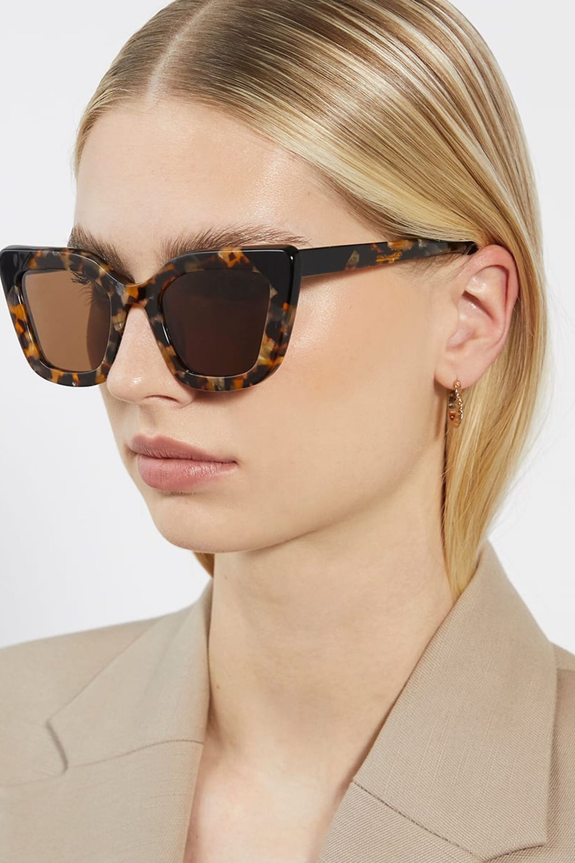 Dune London Animal Golders Acetate Cat-Eye Sunglasses - Image 1 of 2