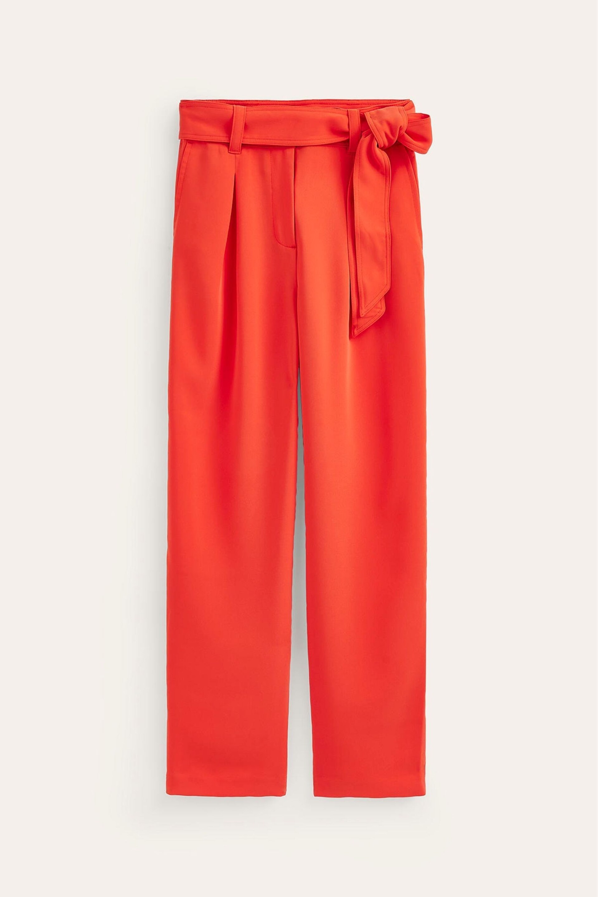 Boden Red Petite Tapered Tie Waist Trousers - Image 5 of 5