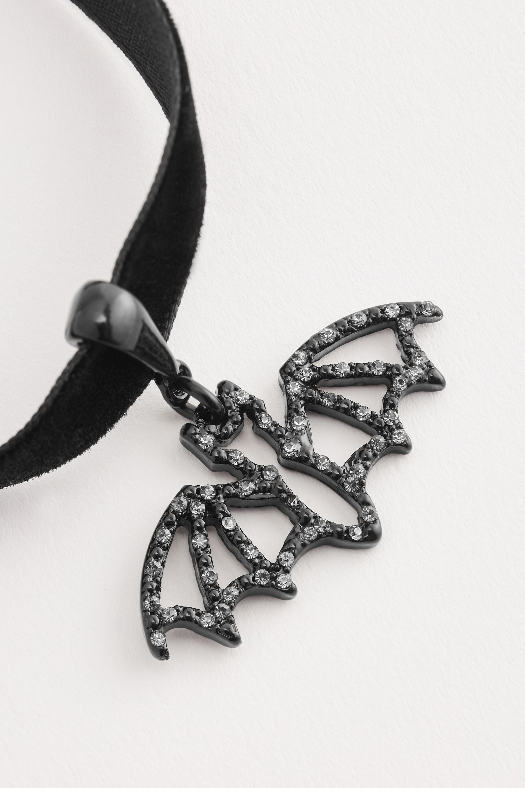 Black Halloween Bat Choker Necklace