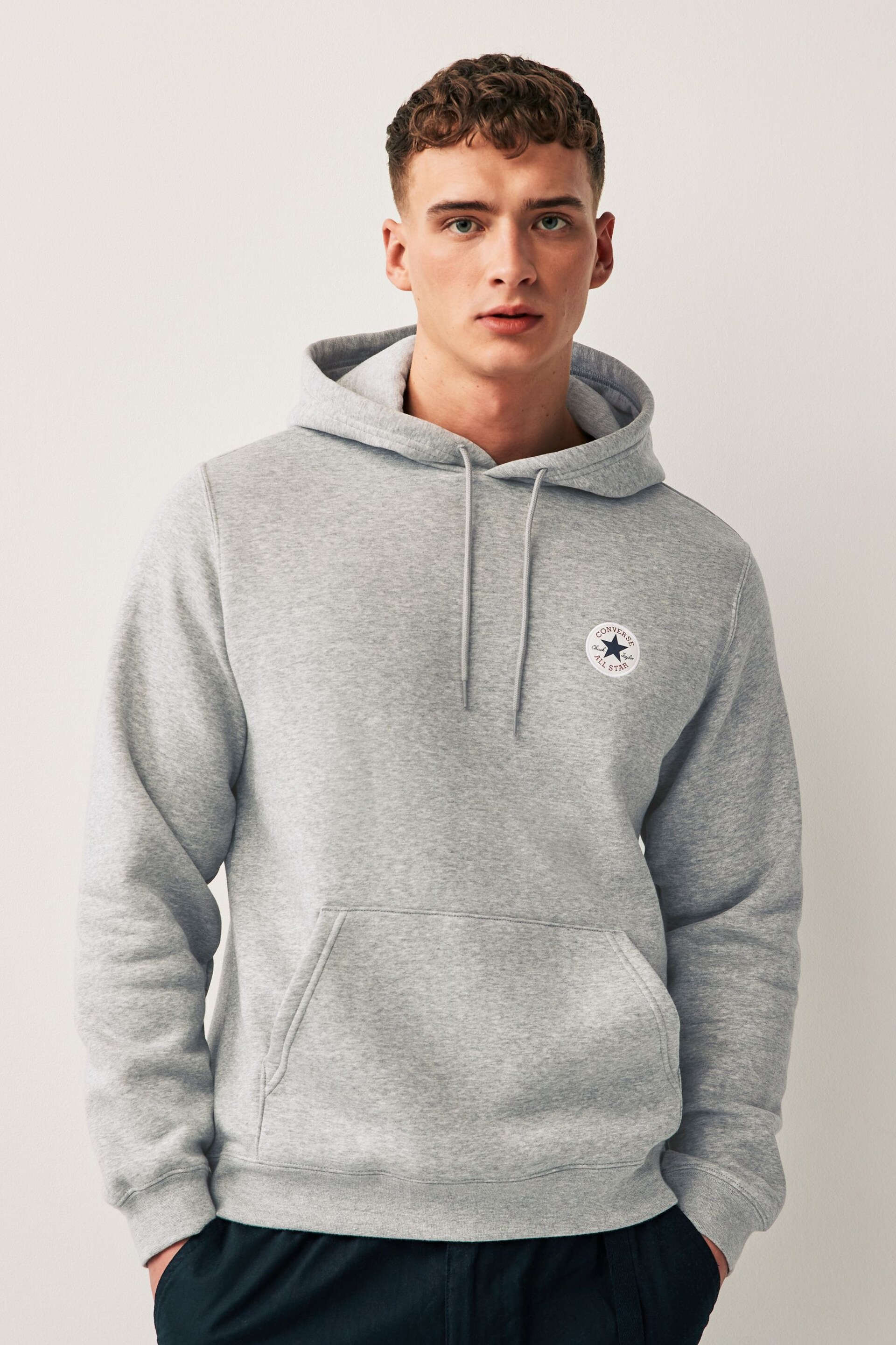 Converse Grey Chuck Patch Hoodie - Image 2 of 4