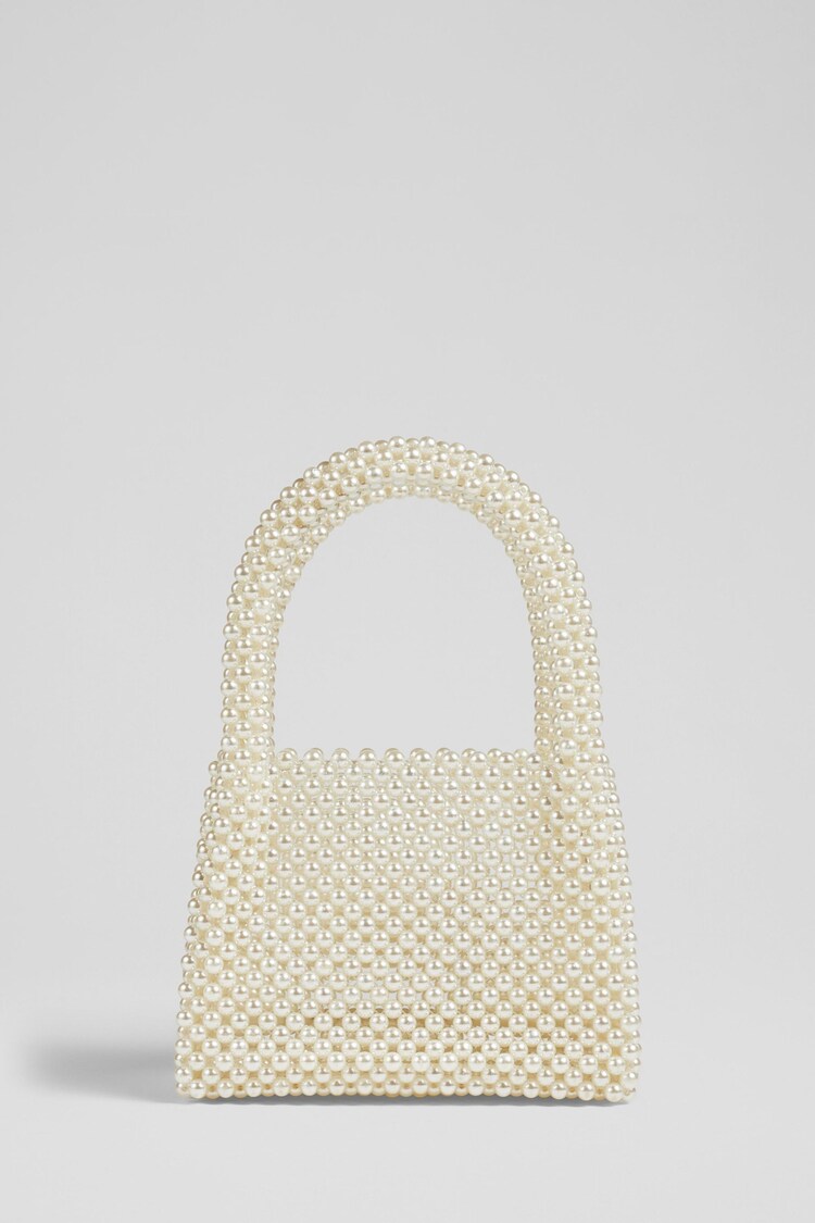 LK Bennett White Pearl Mini Tote Bag - Image 1 of 3