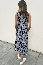 Threadbare Black V-Neck Tiered Midi Dress - Image 2 of 4