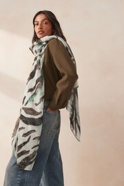 Green Foil Plissé Lightweight Scarf - Image 1 of 6