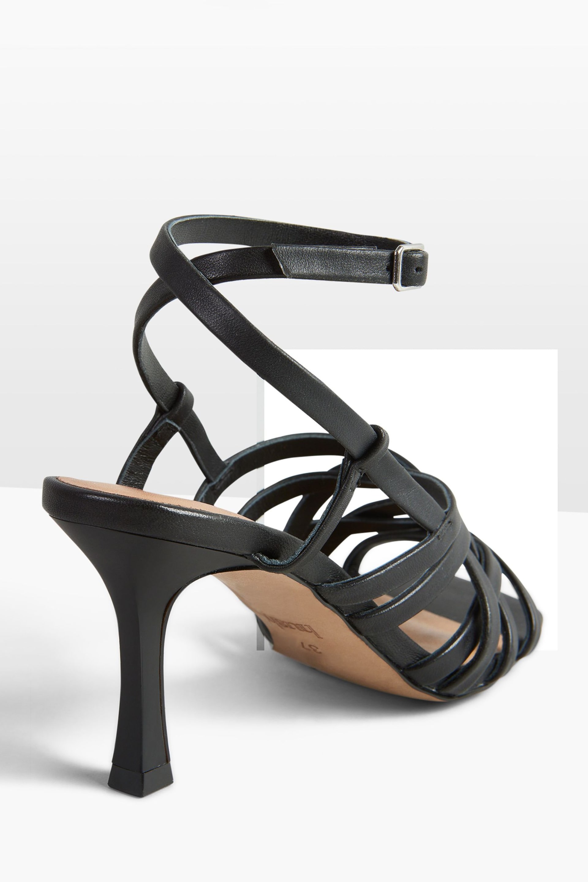 Hush Black Gisele Strappy Leather Stiletto Shoes - Image 4 of 4