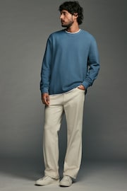 Blue Texture Long Sleeve Mock Layer 100% Cotton Jumper - Image 3 of 6