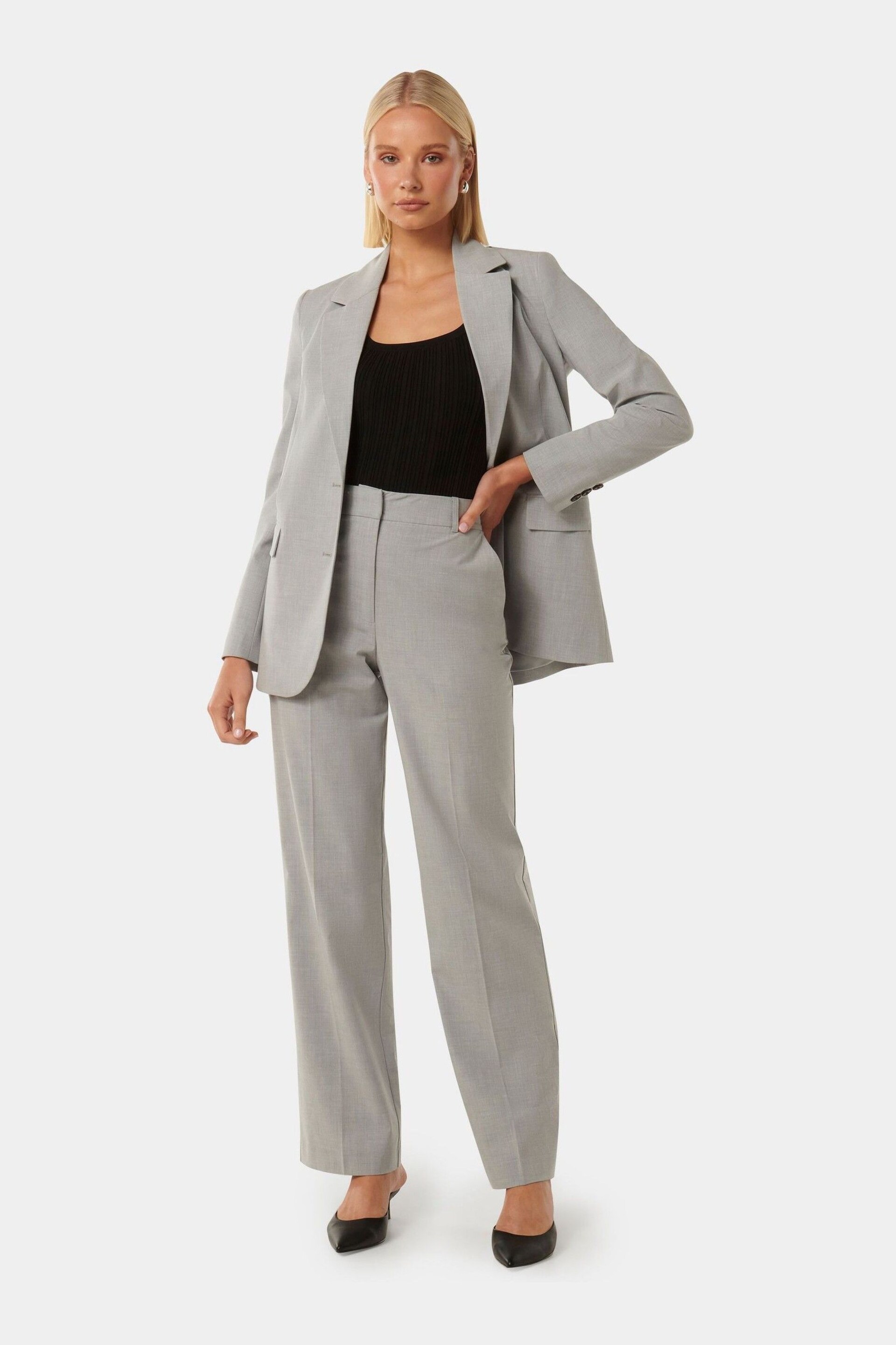 Forever New Grey Yasmin Oversized Blazer - Image 3 of 5