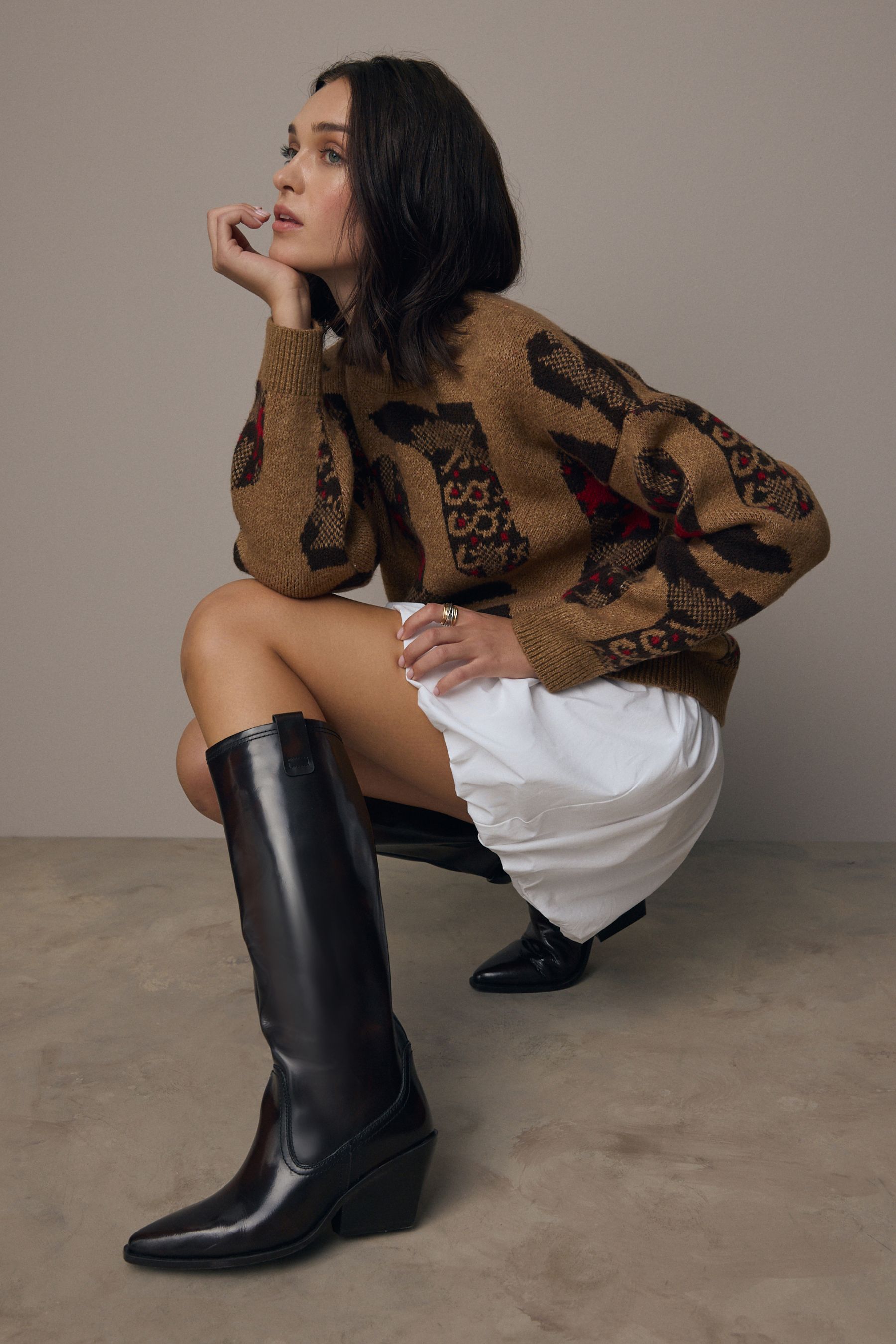 Buy Western Cowboy Boot Graphic Knitted Jumper Next Ukraine