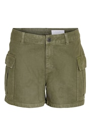 NOISY MAY Green Cargo Mom Denim Shorts - Image 1 of 2