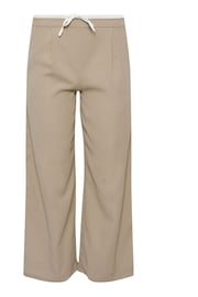 PixieGirl Petite Brown Contrast Waist Wide Leg Trousers - Image 5 of 5