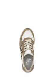 Rieker Womens Wide Fit Cream Zipper Trainers - Image 4 of 10