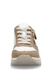 Rieker Womens Wide Fit Cream Zipper Trainers - Image 8 of 10