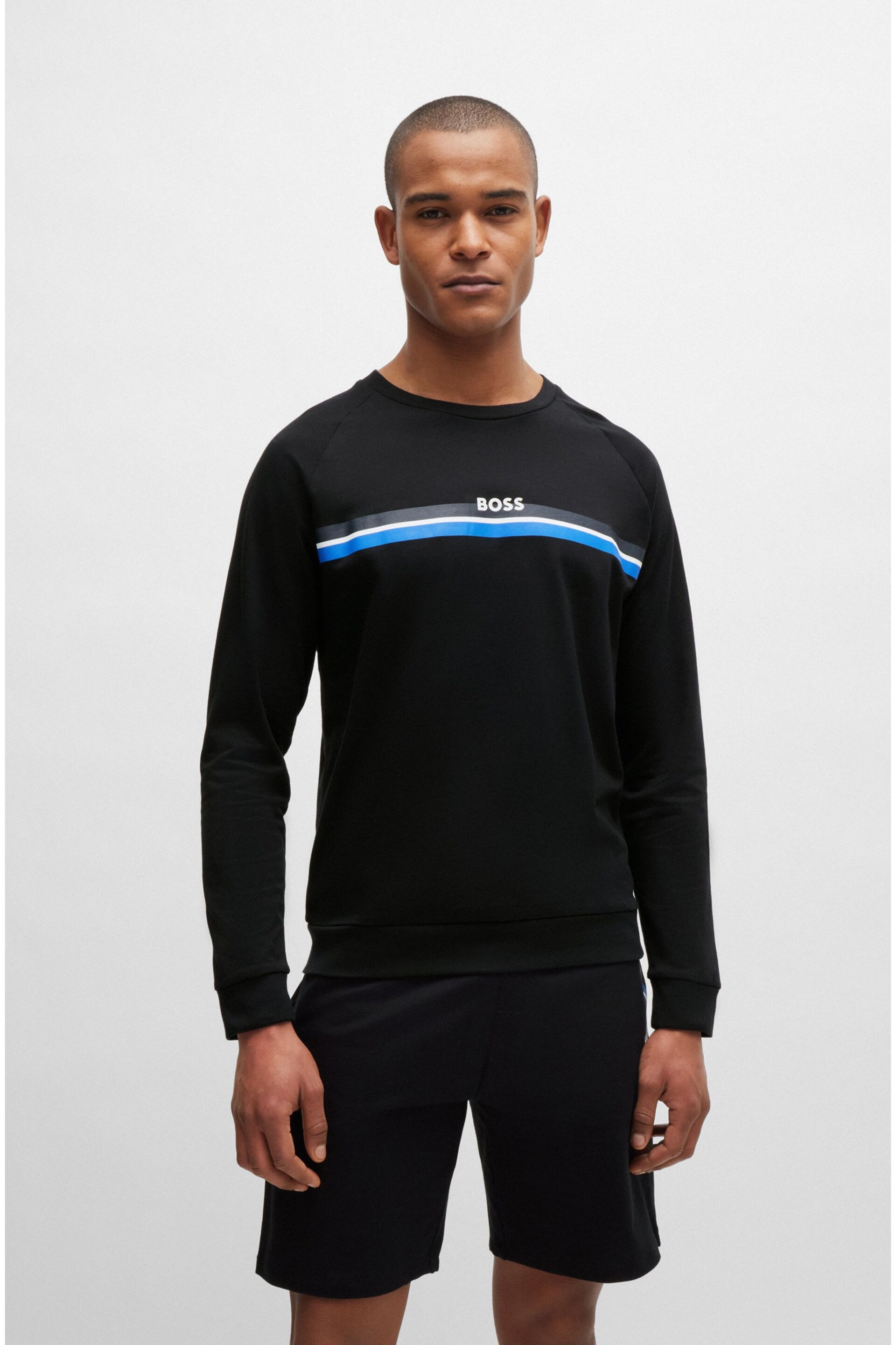 BOSS Black Stripe Logo Sweatshirt - Image 1 of 7