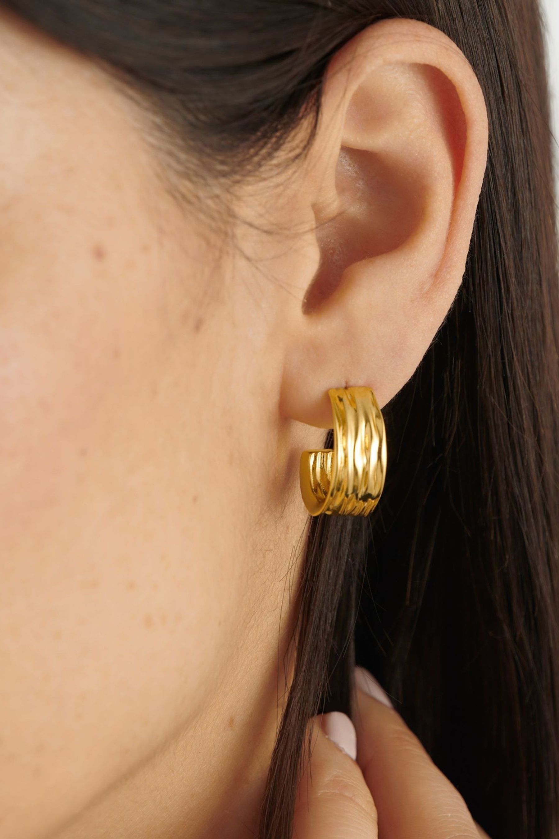Buy Katie Loxton Gold Tone Cleyo Hoop Waterproof Earrin Earrings from Next Luxembourg