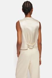 Jigsaw Cream Hopsack Tailored Waistcoat - Image 5 of 6