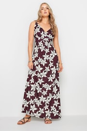 Long Tall Sally Red LTS Tall Wine Red Floral Print Maxi Dress - Image 1 of 5