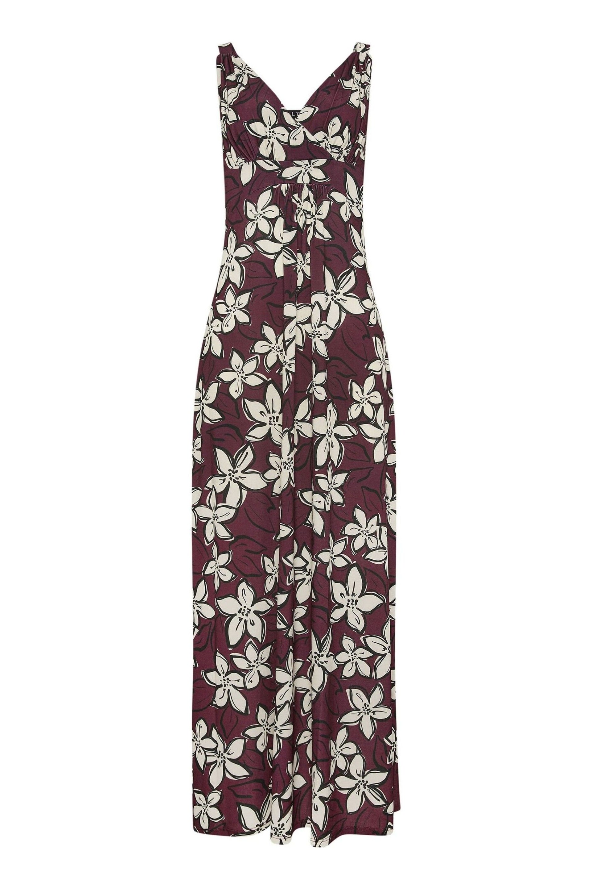 Long Tall Sally Red LTS Tall Wine Red Floral Print Maxi Dress - Image 5 of 5