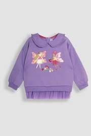 JoJo Maman Bébé Appliqué Tulle Frill Sweatshirt & Leggings Set - 圖片 2，共 6