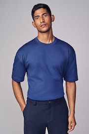 Cobalt Blue Relaxed Fit 100% Cotton Heavyweight T-Shirt - Image 1 of 8