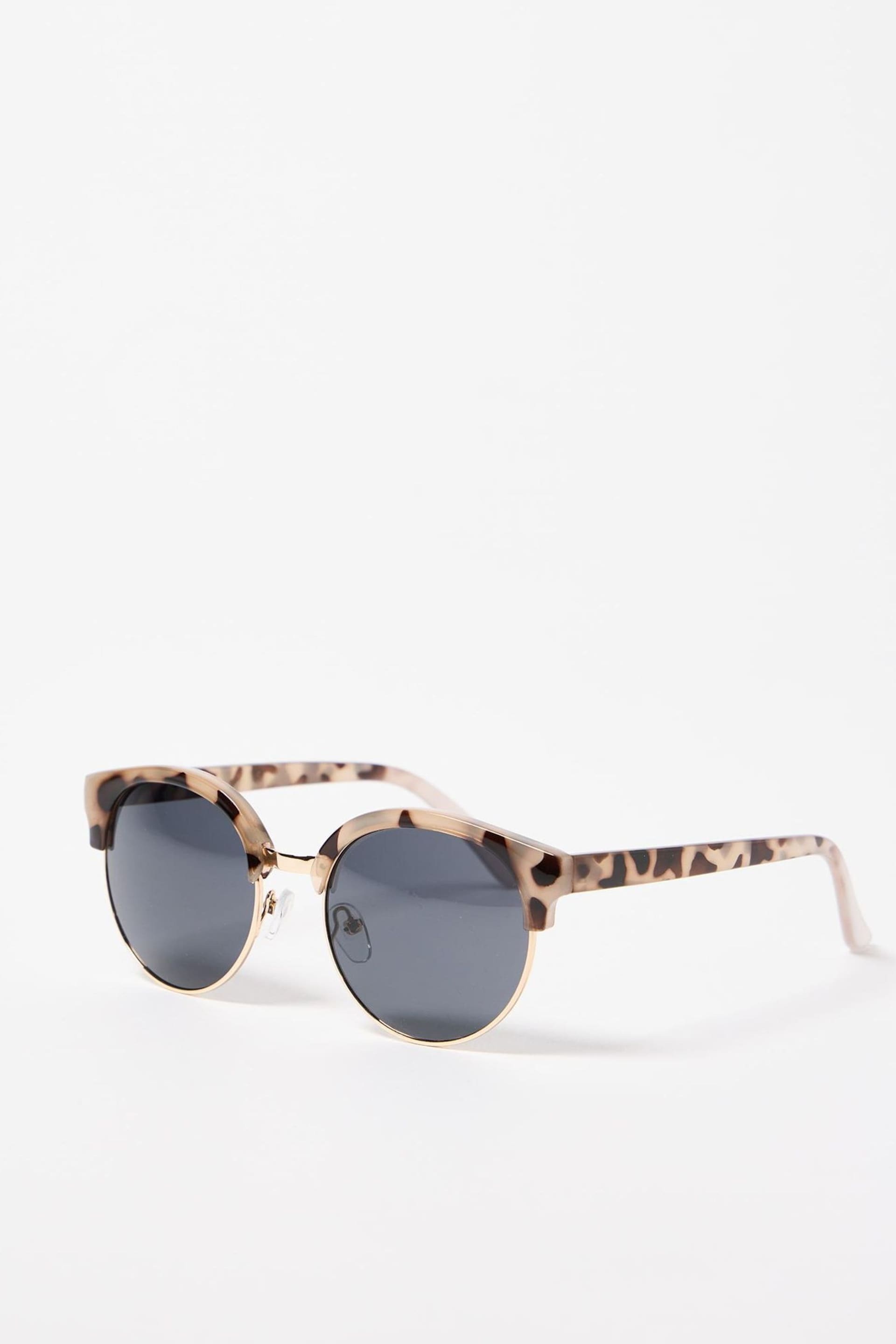 Oliver Bonas Blue Milky Faux Tortoiseshell Clubmaster Sunglasses - Image 2 of 7