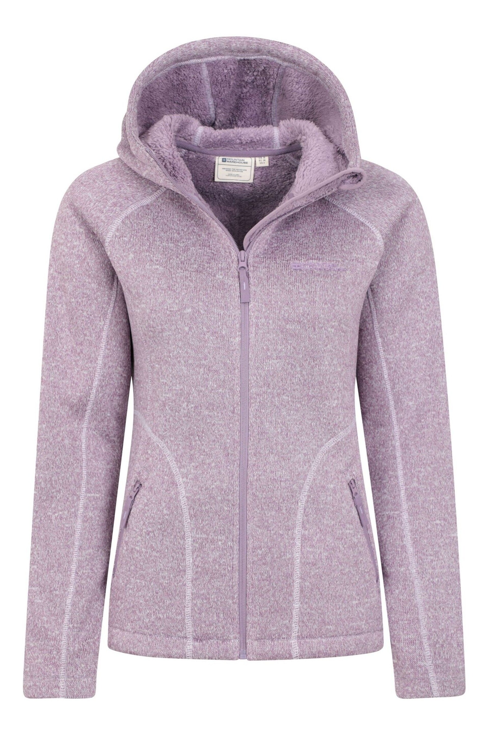 Mountain Warehouse Purple Womens Nevis Borg Lined Hoodie - Image 5 of 5