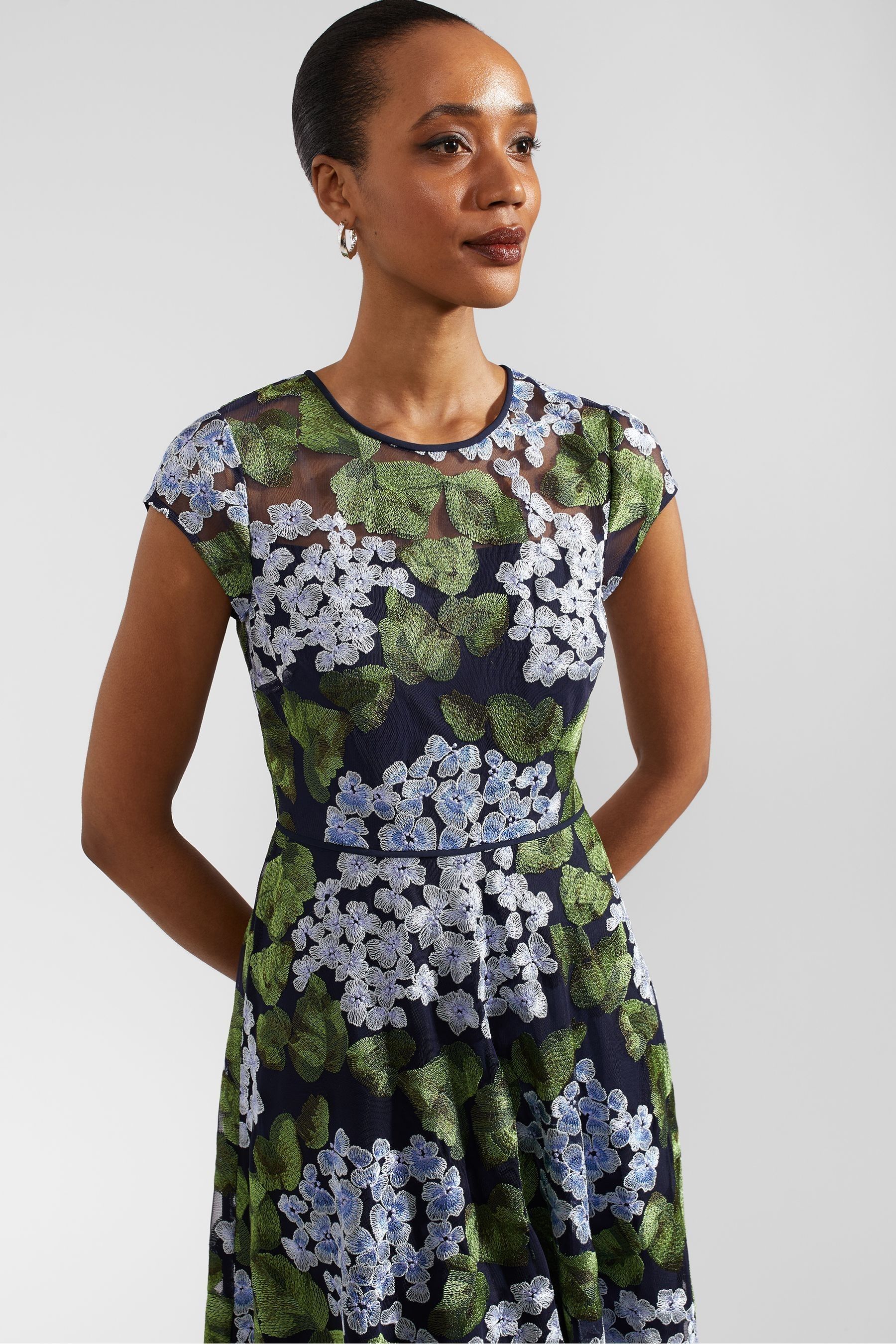 Buy Hobbs Blue Petite Tia Dress from Next Oman