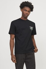 JACK & JONES Black 100% Cotton Graphic Back Printed T-Shirt - Image 2 of 7