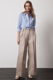 Mint Velvet Cream Jersey Stitch Detail Trousers - Image 2 of 6