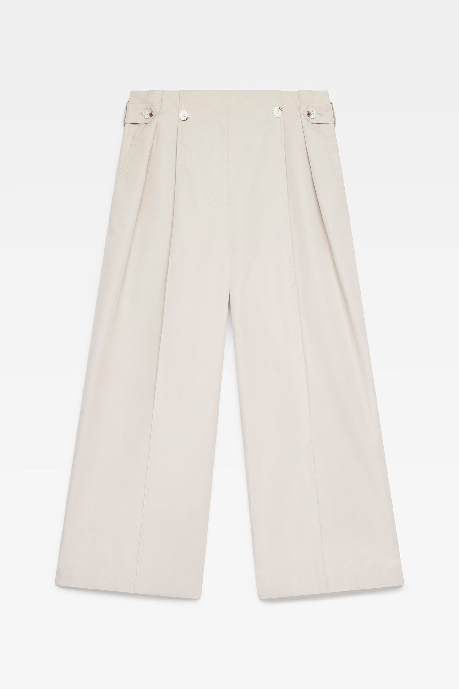 Mint Velvet Cream Jersey Stitch Detail Trousers - Image 4 of 6