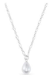Orelia London Sterling Silver Dainty Peardrop Pearl Necklace - Image 2 of 3