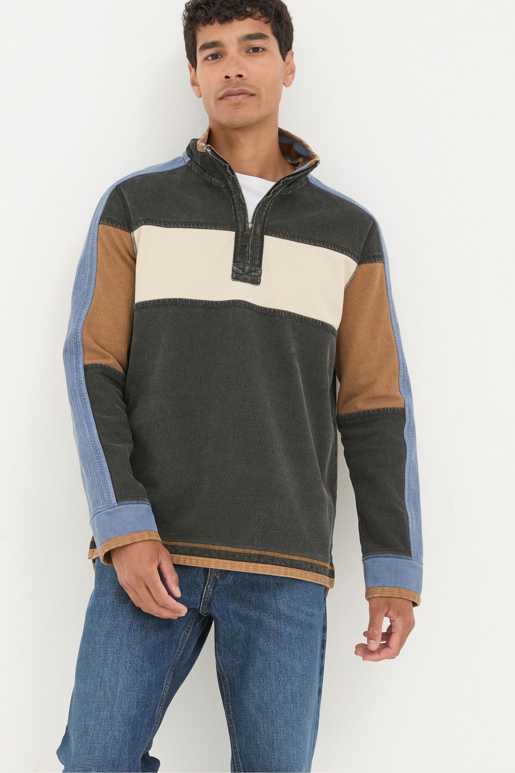 Buy FatFace Airlie Washed Black Panel Sweatshirt from Next New Zealand