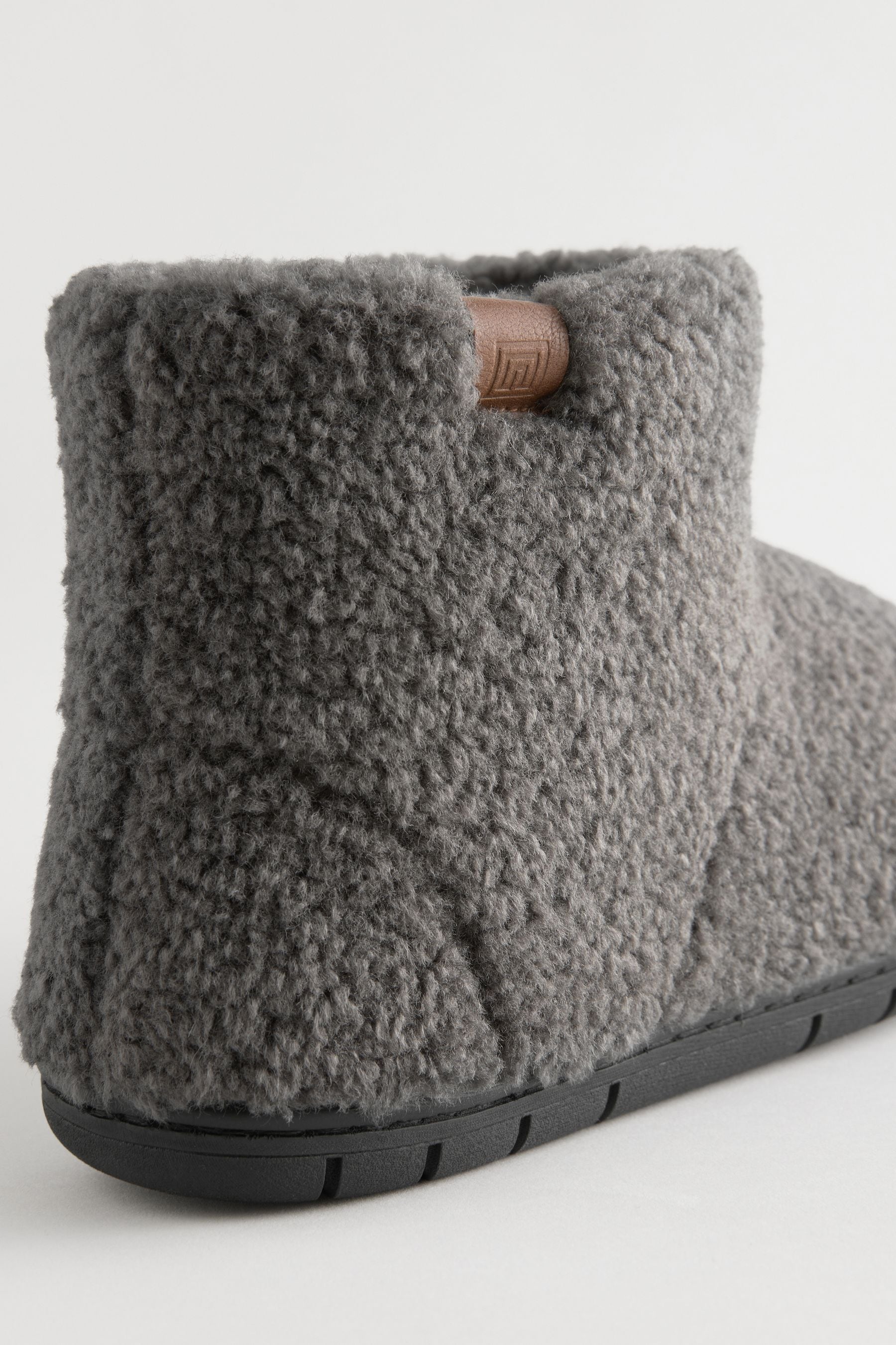 Buy Charcoal Grey Borg Boot Slippers from Next Ukraine