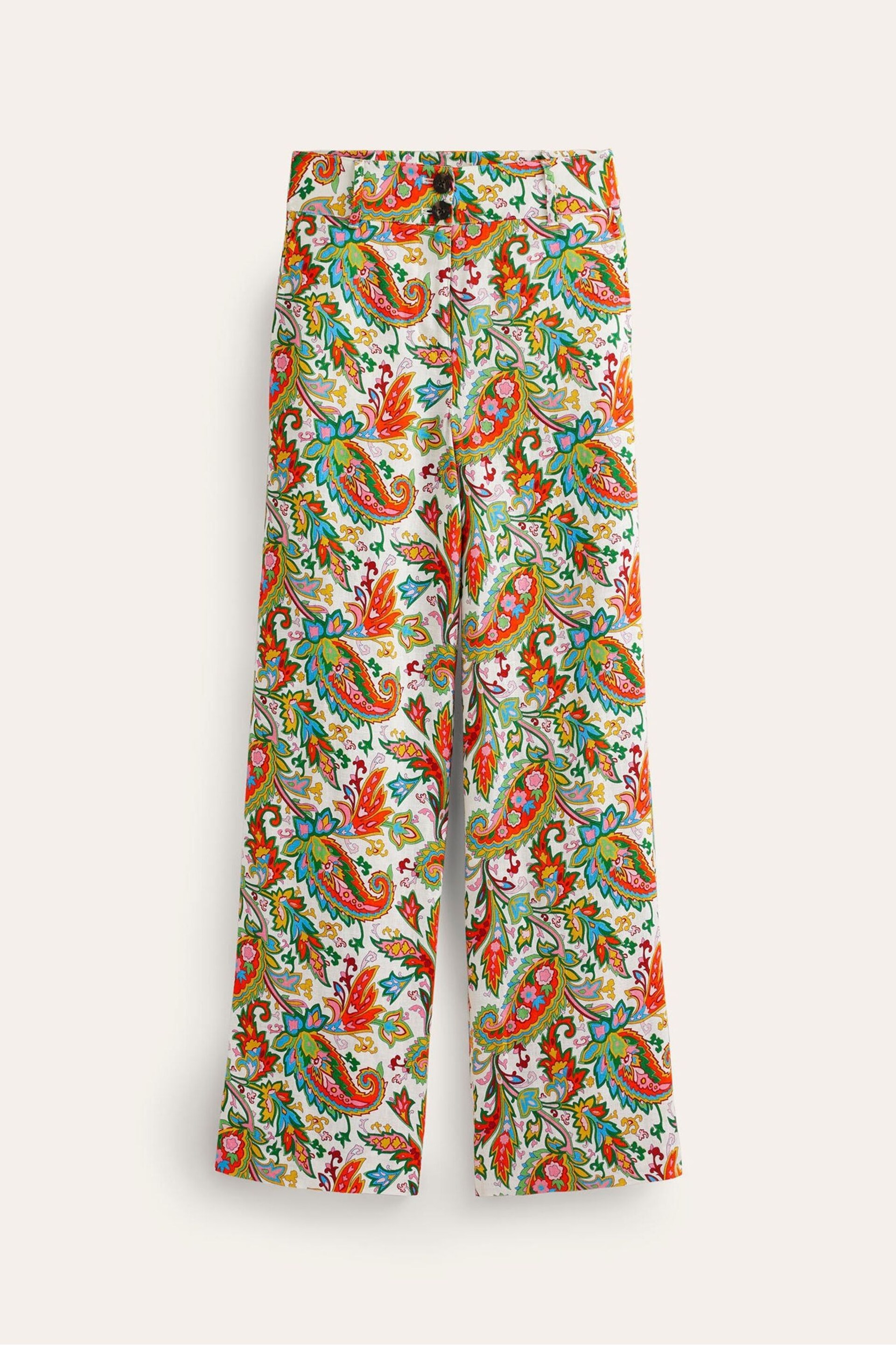 Boden Cream Westbourne Linen Trousers - Image 5 of 5