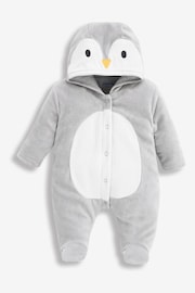 JoJo Maman Bébé Grey Penguin Pramsuit - Image 6 of 6