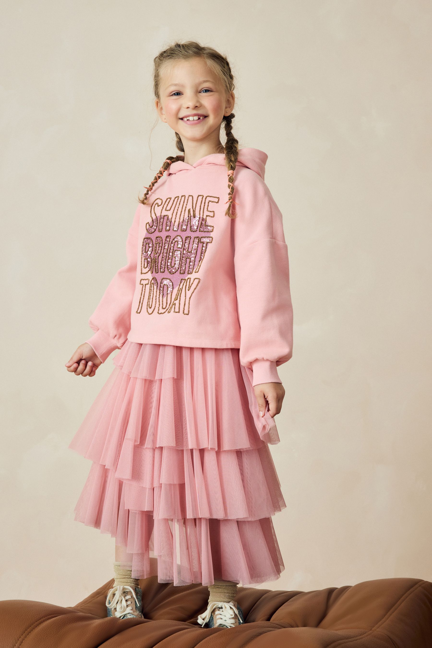 Buy Pink Mesh Layered Skirt 3 16yrs from the Next UK online shop