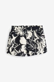 Gap Black/White Floral Linen Cotton Pull On Shorts (4-13yrs) - Image 4 of 5