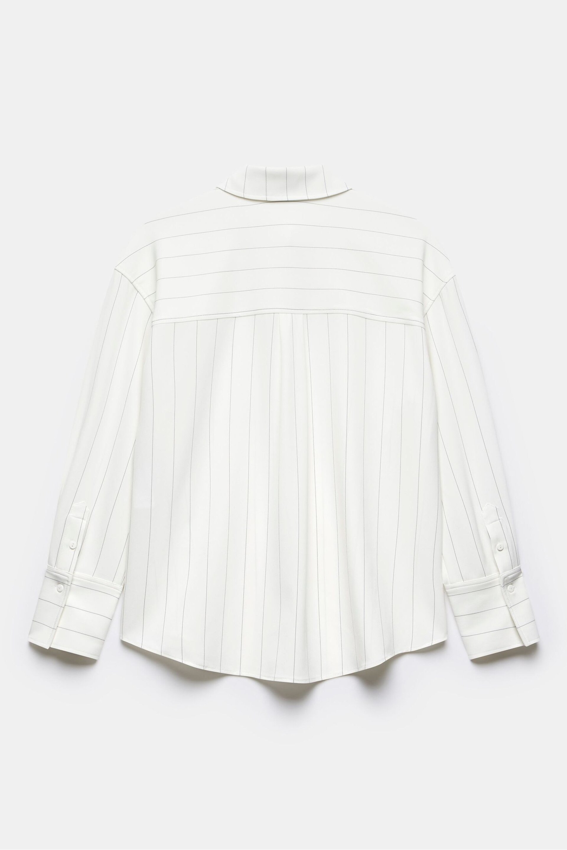 Mint Velvet White Oversized Pinstripe Shirt - Image 4 of 4