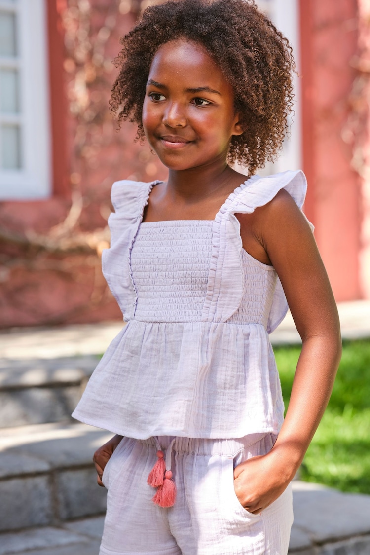 FatFace Sienna Purple Cami And Shorts Set - Image 1 of 7