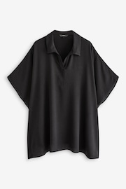 Black Longline Overhead Shirt Cover-Up - Image 7 of 8