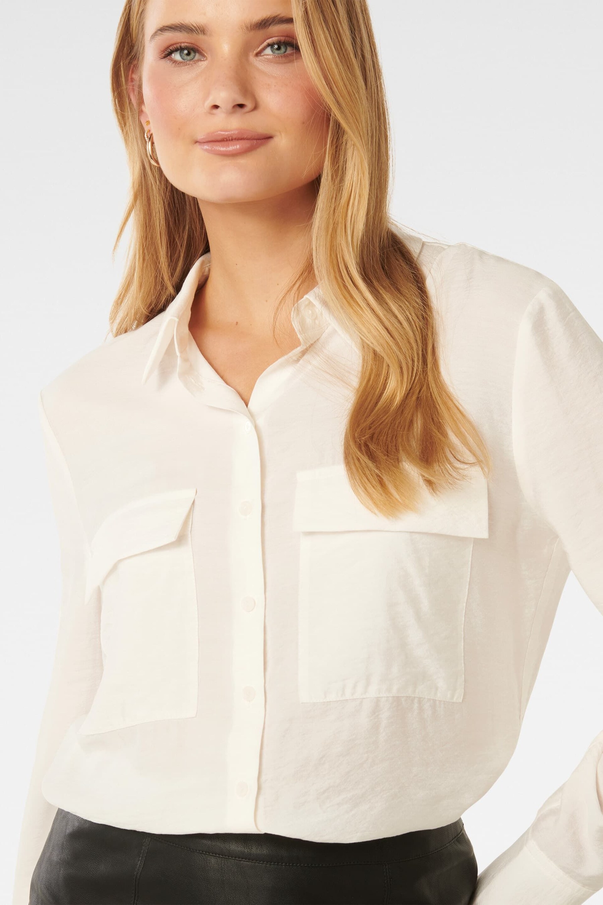 Forever New White Kelsey Long Sleeve Shirt - Image 2 of 5