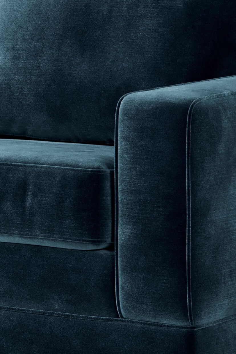 Jay-Be Luxe Velvet Airforce Blue Urban 2 Seater Sofa Bed - Image 2 of 6