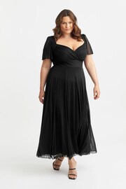 Scarlett & Jo Black Kemi Bolero Wrap Bodice Mesh Maxi Gown - Image 1 of 4