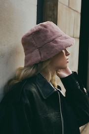 Pink Faux Fur Bucket Hat - Image 2 of 4