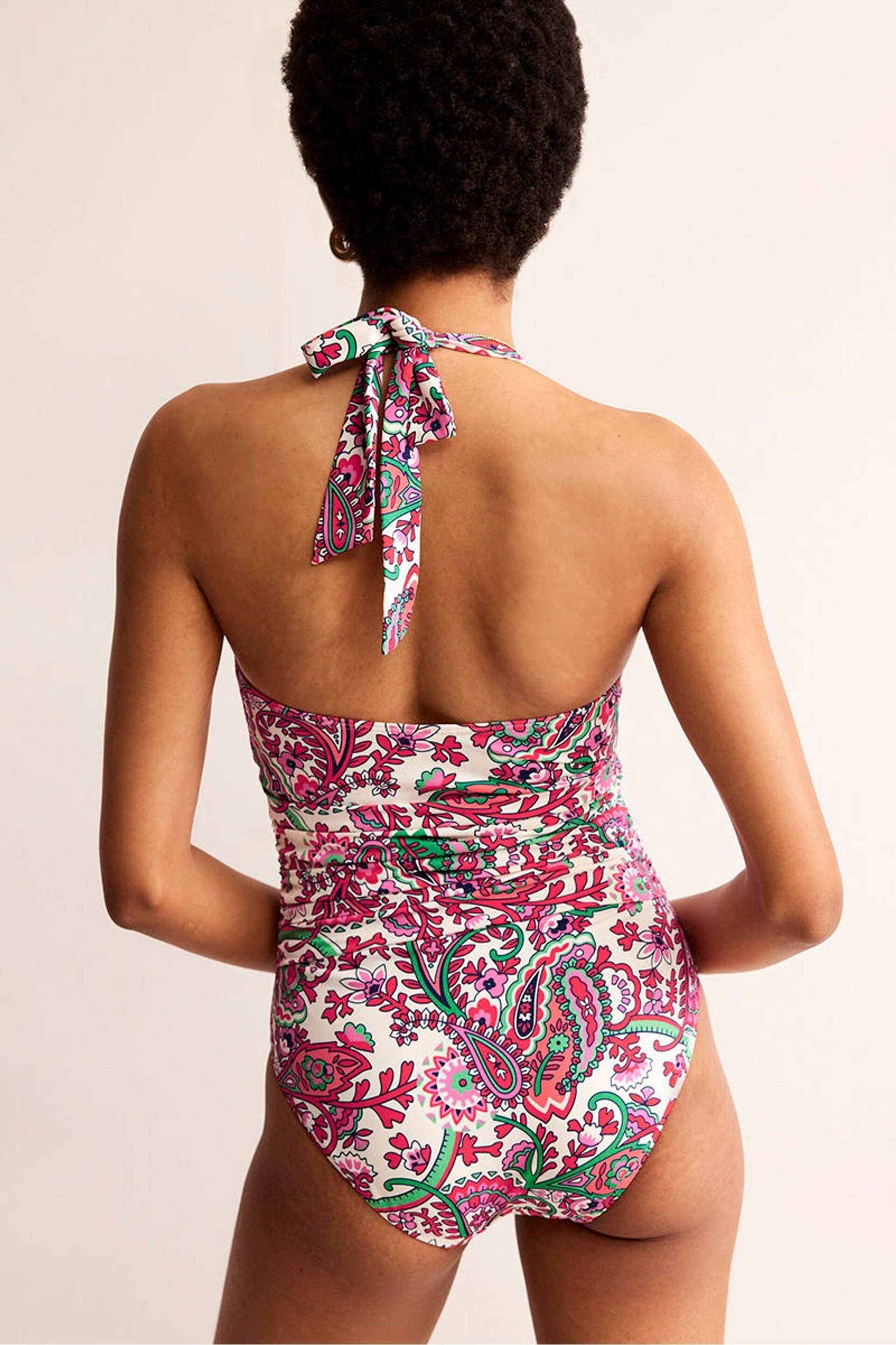 Boden Multi Levanzo Ruched Halter Swimsuit - Image 3 of 6