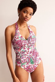 Boden Multi Levanzo Ruched Halter Swimsuit - Image 4 of 6