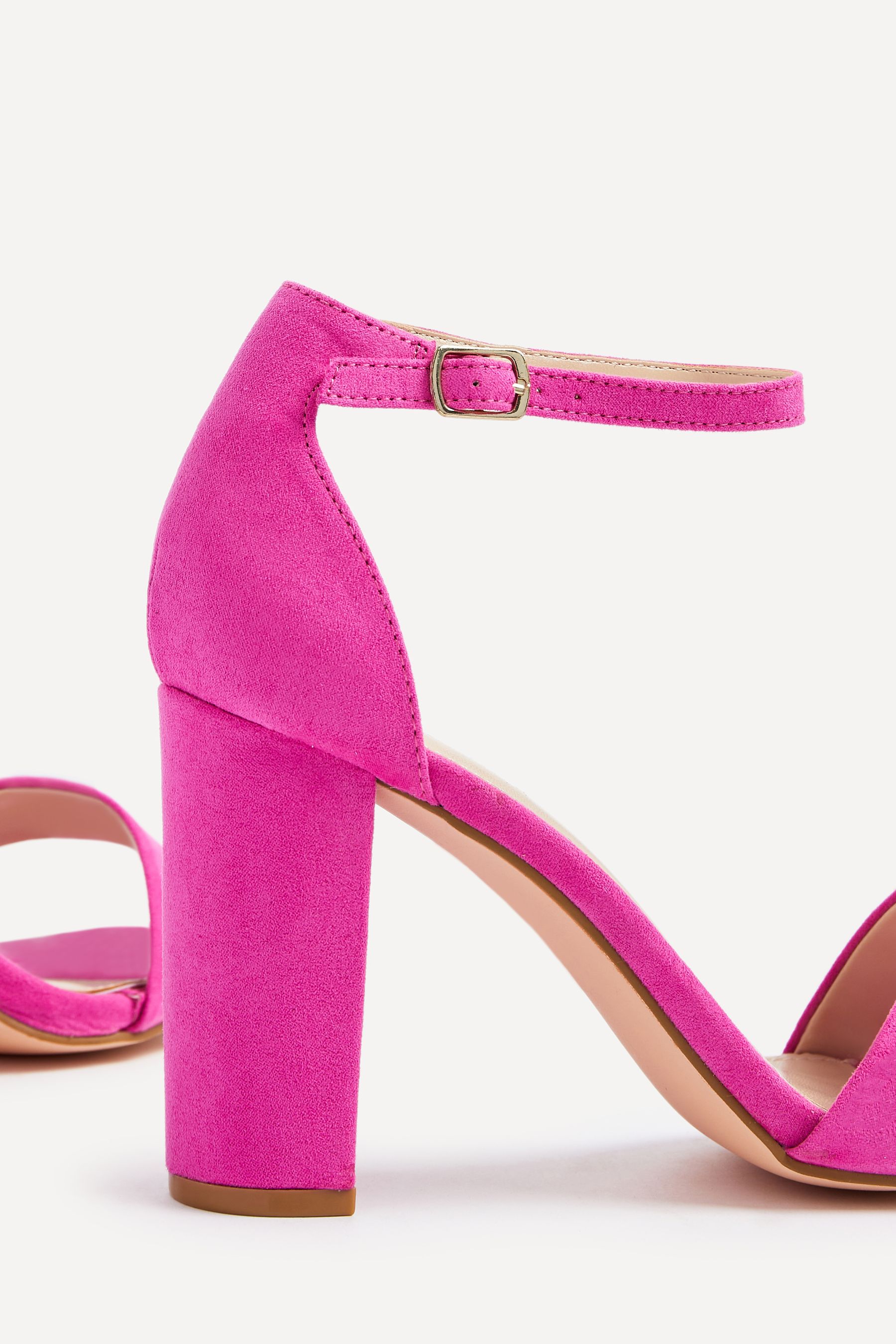 Pink suede block heel shoes on sale