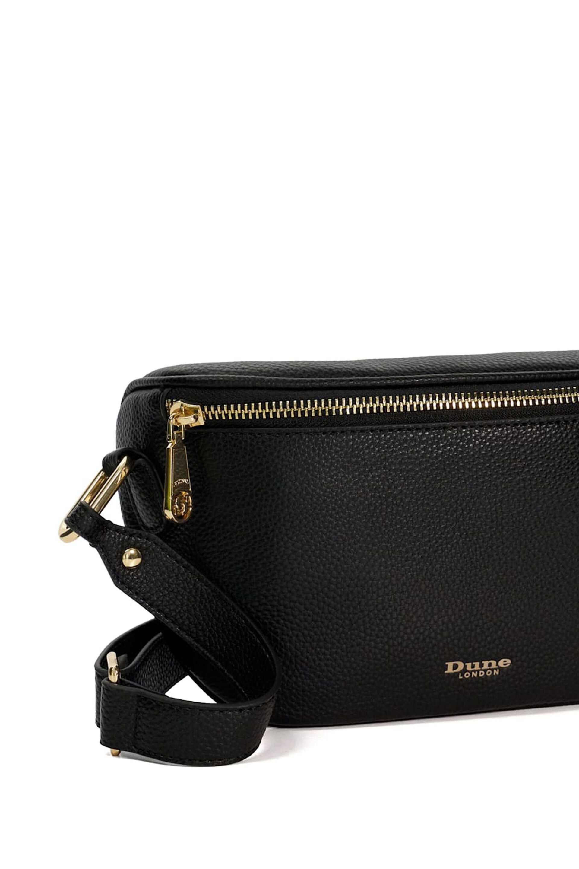 Dune London Black Small Dent Curved Cross-Body Bag - Image 6 of 6