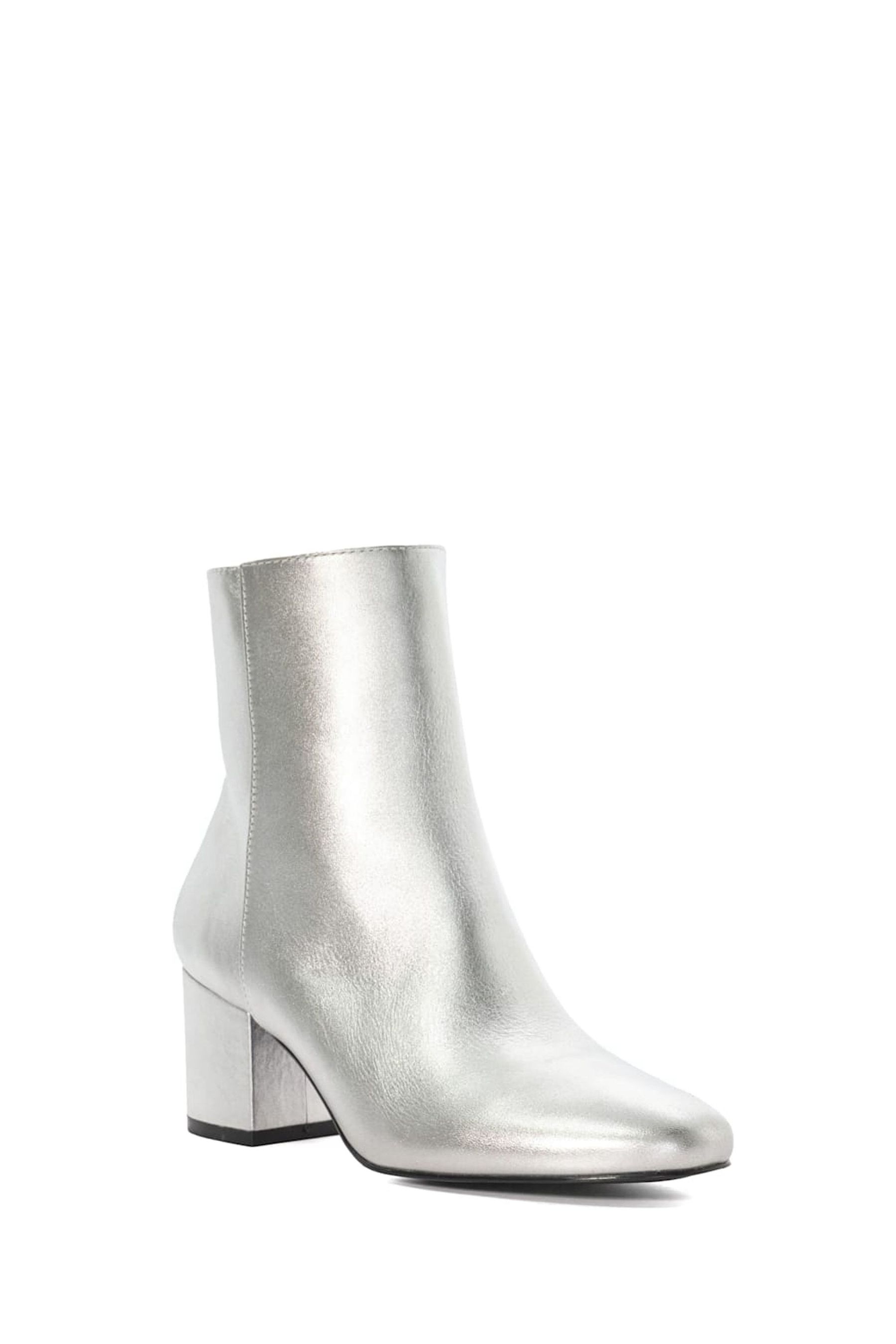 Buy Dune London Silver Ottack Low Block Heel Boots from Next Canada